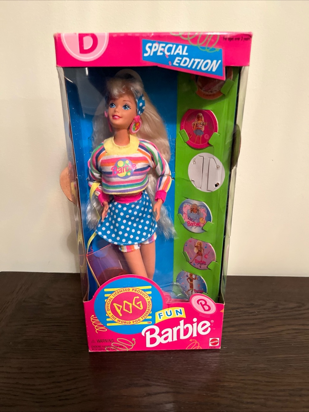 vintage 1994 NIB POG Fun Barbie Special Edition WPOG Milk Caps